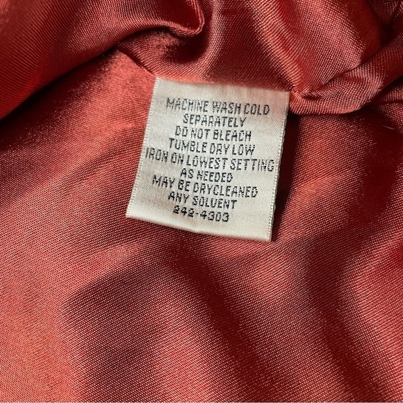 Lemon Grass Rust Orange Quilted Long Sleeve Barn Jacket Button Front. Large Tall - Picture 12 of 12